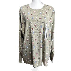 Women's Winter Themed Long Sleeve Pullover Top Plus Size 3X